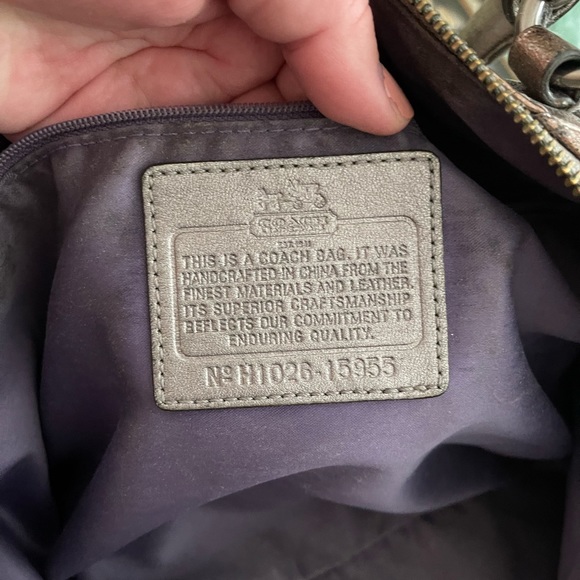 Coach Madison Sophia Metallic Leather Satchel Shoulder Bag Purse H1026-15955 - Picture 11 of 16